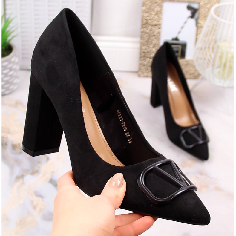 Black suede heel pumps Vinceza 2246 1 Black suede heel pumps Vinceza 2246 1