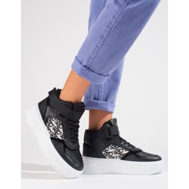 Women's Shelovet high platform sneakers black 1
