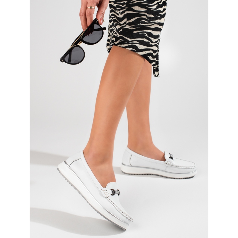Classic women's leather moccasins Vinceza white 1 Classic women's leather moccasins Vinceza white 1