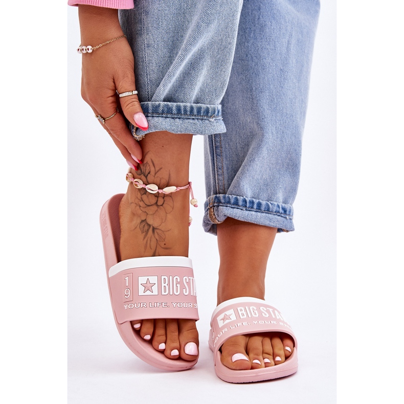 Women's Big Star Light Slippers LL274730 Light Pink 1 Women's Big Star Light Slippers LL274730 Light Pink 1