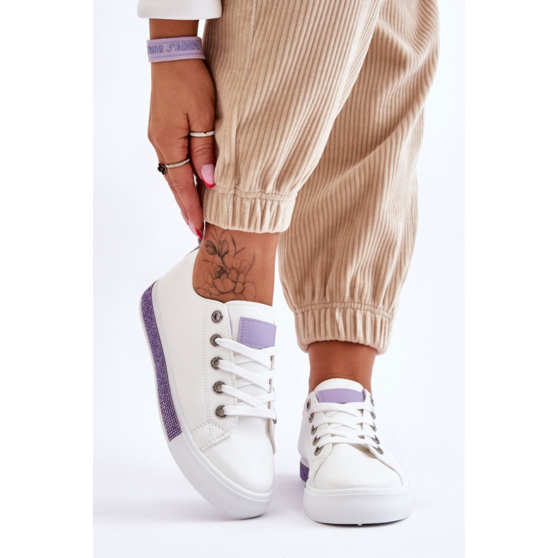 Women's Low Sneakers With Jets White-Purple Demira 2