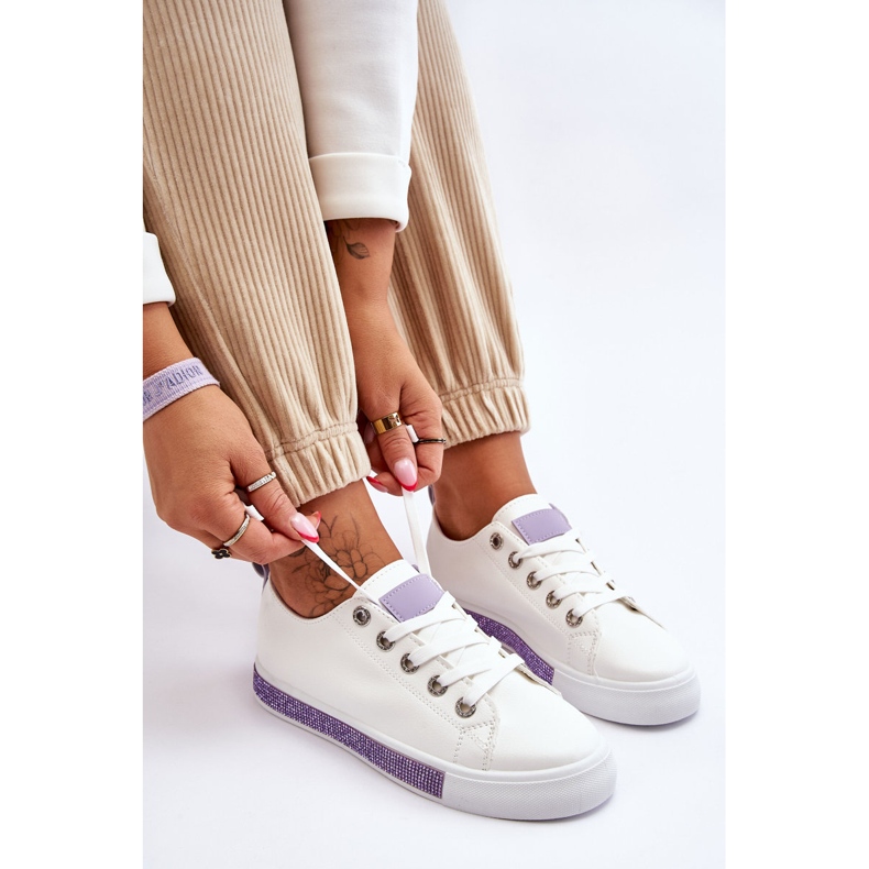 Women's Low Sneakers With Jets White-Purple Demira 1