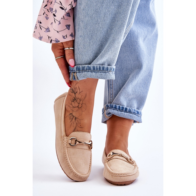 FC3 Classic Suede Loafers With Beige Arla Embellishments 1