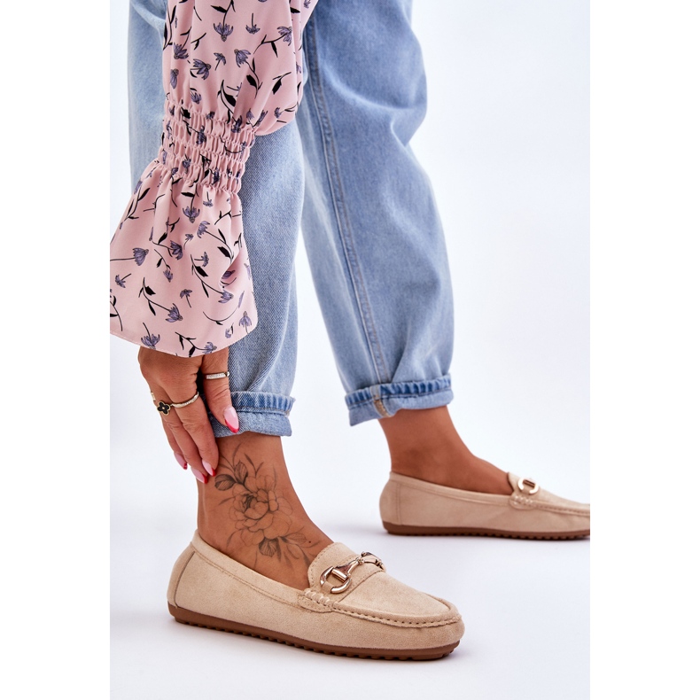 FC3 Classic Suede Loafers With Beige Arla Embellishments 2