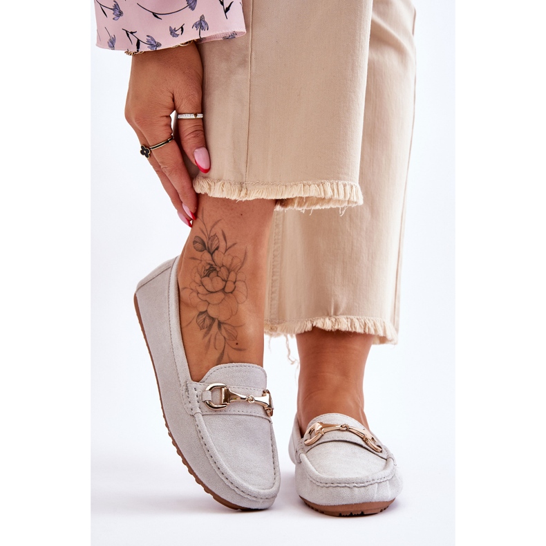 FC3 Classic Suede Loafers With Arla Gray Embellishments grey 1