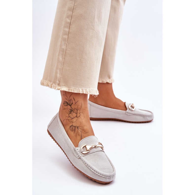 FC3 Classic Suede Loafers With Arla Gray Embellishments grey 2