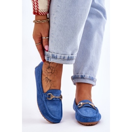 FC3 Classic Arla Blue Embellished Suede Loafers 1