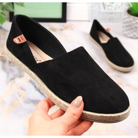 Women's slip-on espadrilles black Vinceza 34591 1