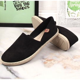 Women's slip-on espadrilles black Vinceza 34591 2 Women's slip-on espadrilles black Vinceza 34591 2