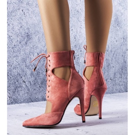 PA1 Pink cut-out pointed toe boots from Virginie 1