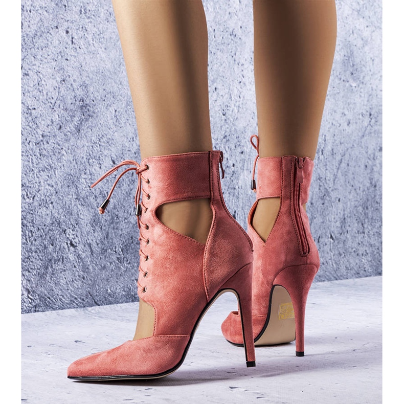 PA1 Pink cut-out pointed toe boots from Virginie 1