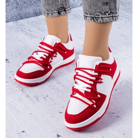 PA1 Red sneakers made of mixed materials from Hila white 1