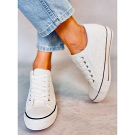 PA1 Glitter wedge sneakers Marble White 2