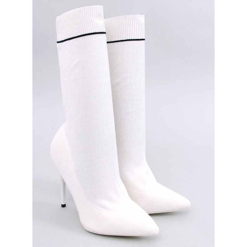 PA1 Moody Bianco sock heel boots white 2