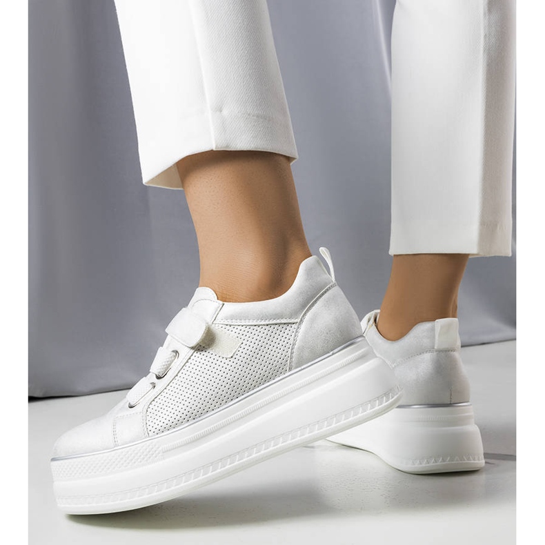 PA1 Silver platform sneakers from Armina 1