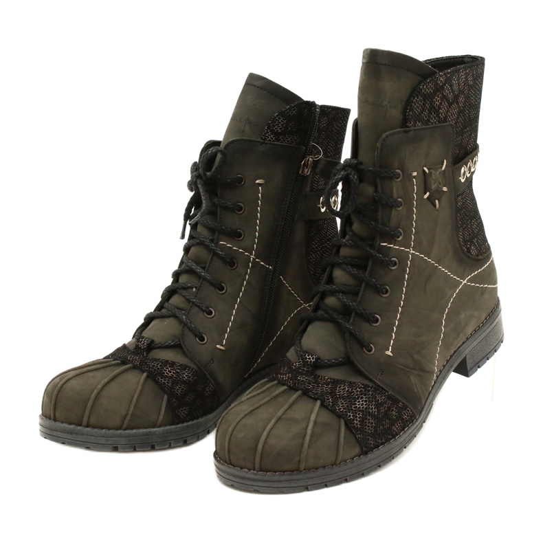 Women's Warm Leather Boots Maciejka Olive 03961-24 green 4