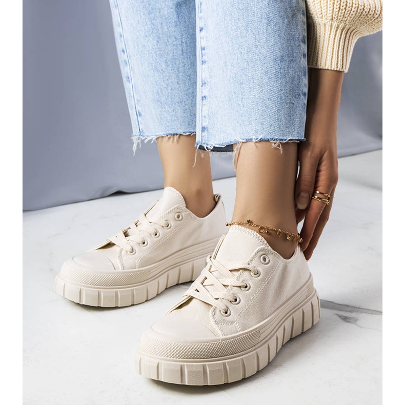 PA1 Beige platform sneakers from Laverne 1
