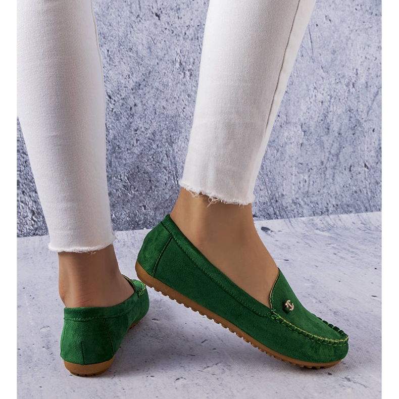 BM Green loafers with a leather insole from Verrill 1