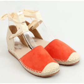 Romina Orange lace-up espadrilles 1