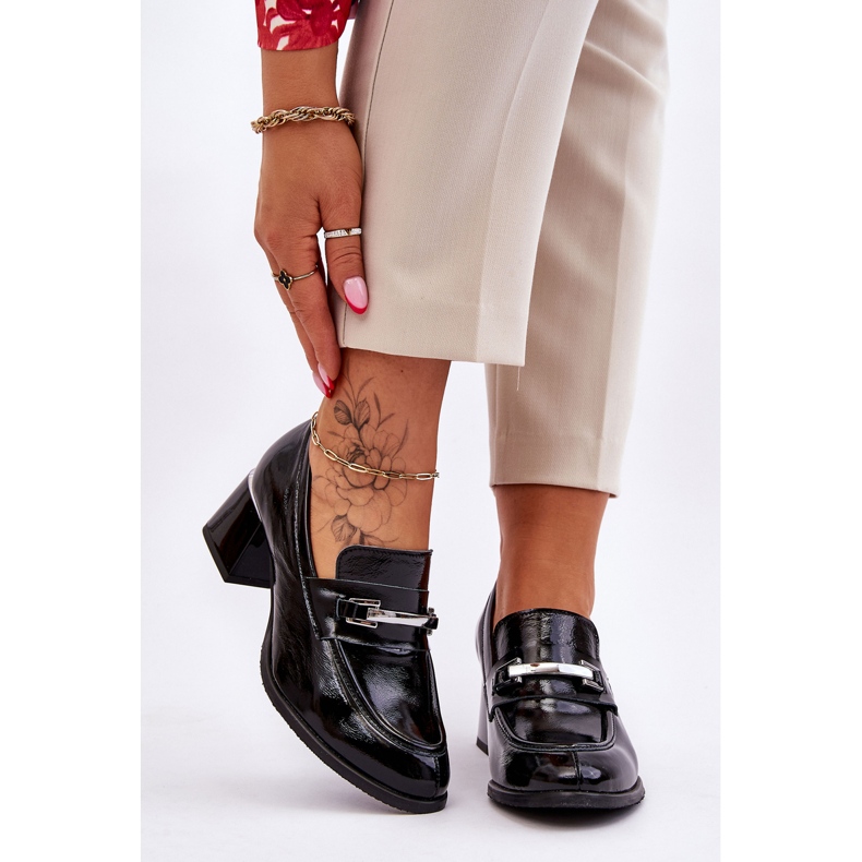 Lemar Comfortable Lacquered Damira Black Pumps 1