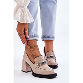 S.Barski Comfortable Pumps On Massive Heels Beige Julien 1