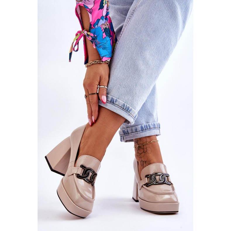 S.Barski Leather Pumps On Massive Heels Beige Maximo 2 S.Barski Leather Pumps On Massive Heels Beige Maximo 2