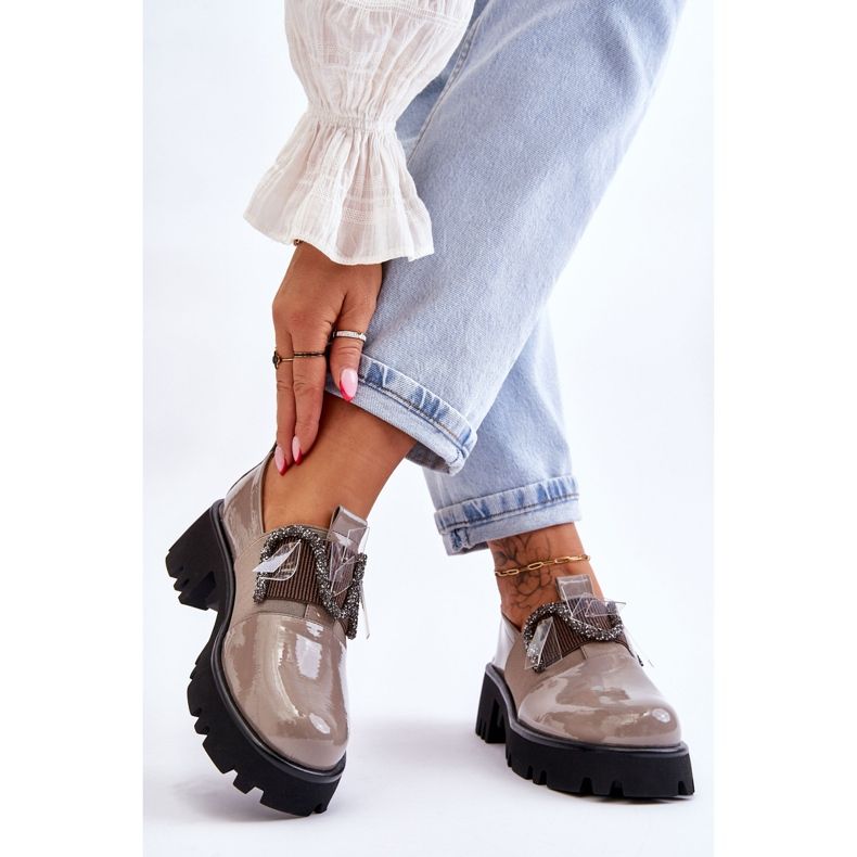 S.Barski Lacquered Shoes With Ornaments Gray Keily grey 2