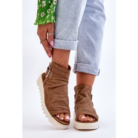 BM Women's Camel Adonis Ankle Boot Sandals brown 1