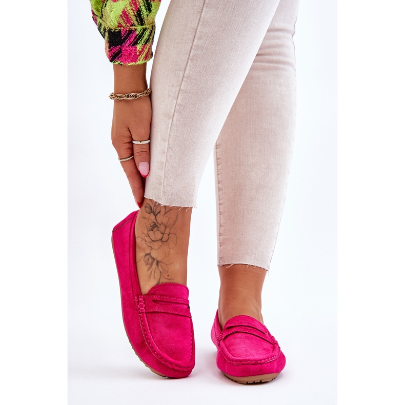 FC3 Women's Classic Suede Loafers Fuchsia Ivana pink 1