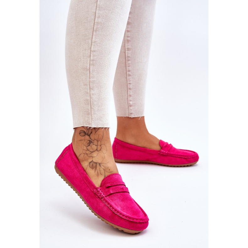 FC3 Women's Classic Suede Loafers Fuchsia Ivana pink 2