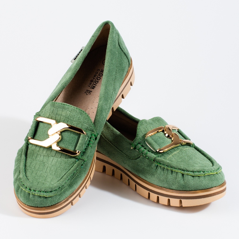SHELOVET Women's green Shelobvet suede loafers 2 SHELOVET Women's green Shelobvet suede loafers 2