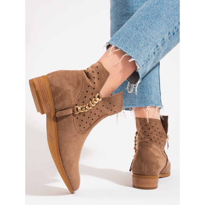 Spring women's Vinceza beige openwork boots 2