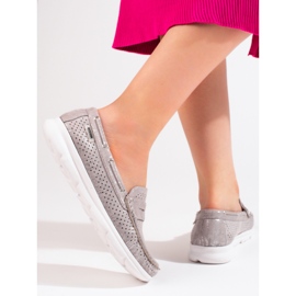 Women's Shelovet gray suede loafers grey 2