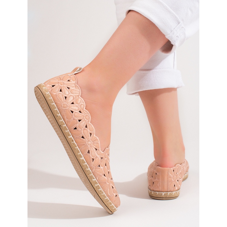 W. Potocki Women's openwork ballerinas Potocki beige 2