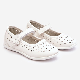 PA1 Children's Openwork Ballerinas White Lenna 1