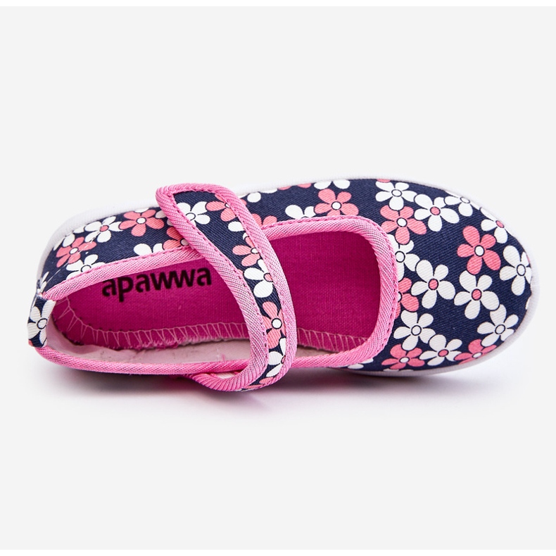 Children's ballerinas in navy blue-pink flowers Noah 1