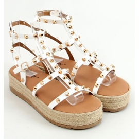 Alize White studded espadrille sandals 1
