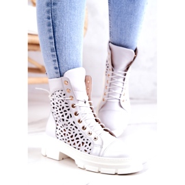 FILIPCZYK White Aileen openwork leather boots 1