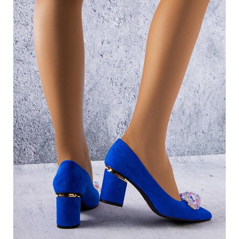 BM Blue pumps decorated with crystals from Cammile 1