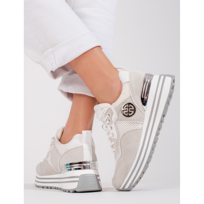 W. Potocki Women's lace-up sneakers Potocki white 2