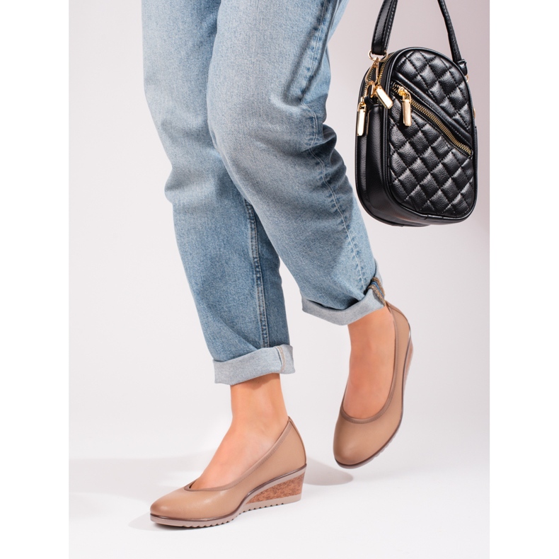 W. Potocki Women's beige wedge pumps from Potocki 2