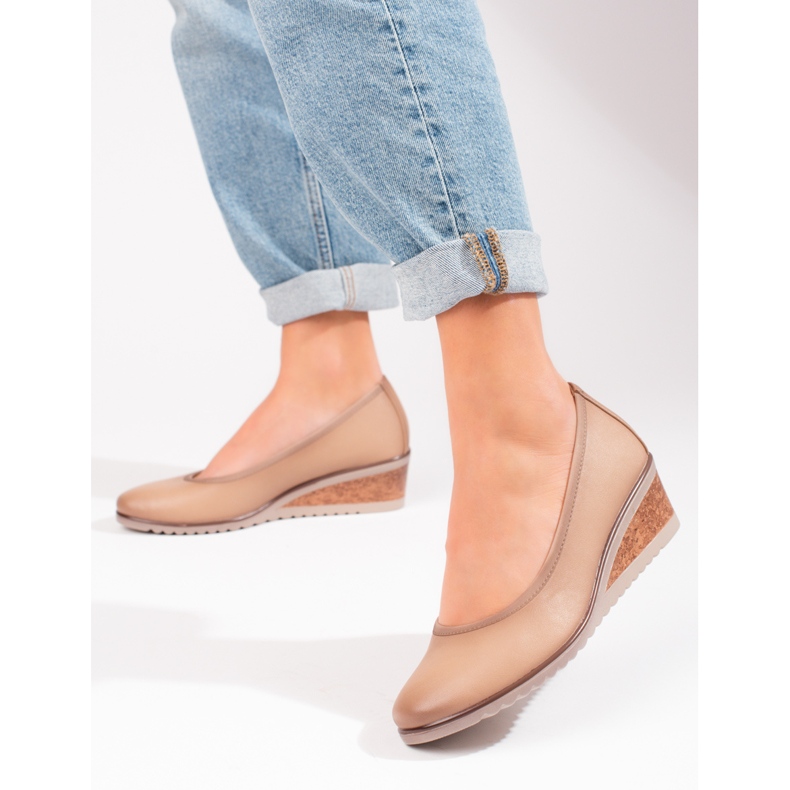 W. Potocki Women's beige wedge pumps from Potocki 1