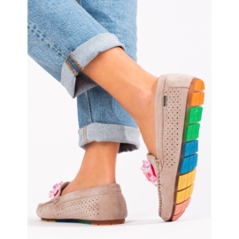 Women's suede loafers Shelovet beige 2 Women's suede loafers Shelovet beige 2