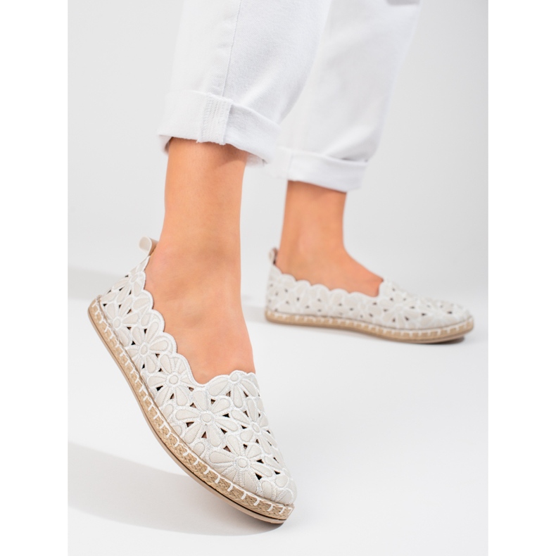 W. Potocki Women's openwork ballerinas Potocki white 1