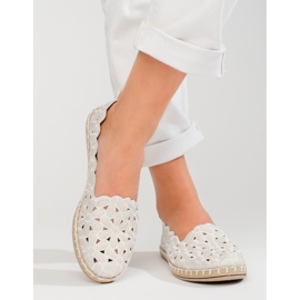 W. Potocki Women's openwork ballerinas Potocki white 2