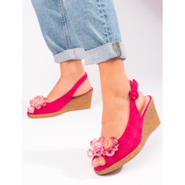 W. Potocki Women's pink espadrille sandals Potocki 1