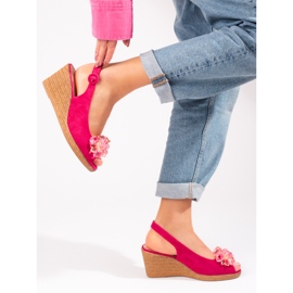 W. Potocki Women's pink espadrille sandals Potocki 2
