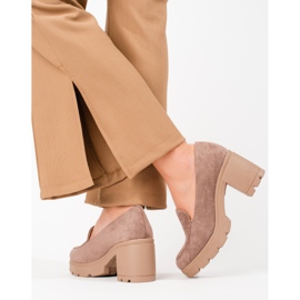 W. Potocki Women's suede high-heeled shoes Potocki beige 2