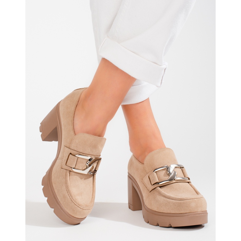 W. Potocki Beige suede high heels shoes from Potocki 1