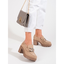 W. Potocki Beige suede high heels shoes from Potocki 2